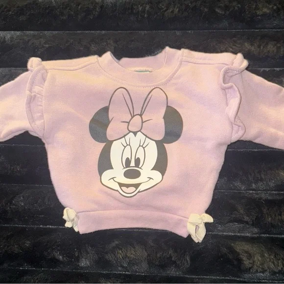Pink Minnie Mouse Sweatshirt and White Pants Set - Picture 2 of 3